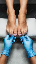 pedicure and relaxing foot massage at Fadeflex barbering parlour.